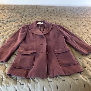 Plum-colored Wool 3/4 Pea-Coat